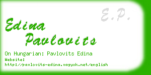 edina pavlovits business card